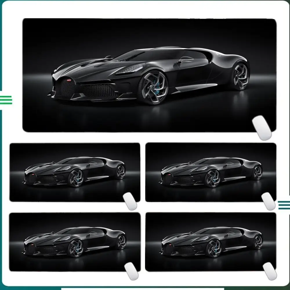 

Classic black Sports Car Design Gaming Mouse Pad Anti-Slip Rubber Base Extended Desk Mat for Gamer Office Computer Accessories