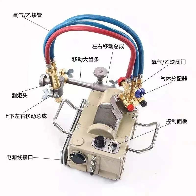 Magnetic pipe cutting machine, semi-automatic flame cutting groove processing