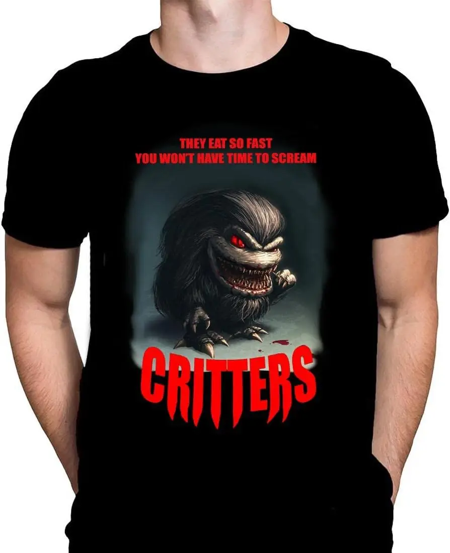 

Wild Hearts Critters Mens Tshirt Halloween Gothic Horror Print, Black Graphic T-Shirt, Movie Poster Tee