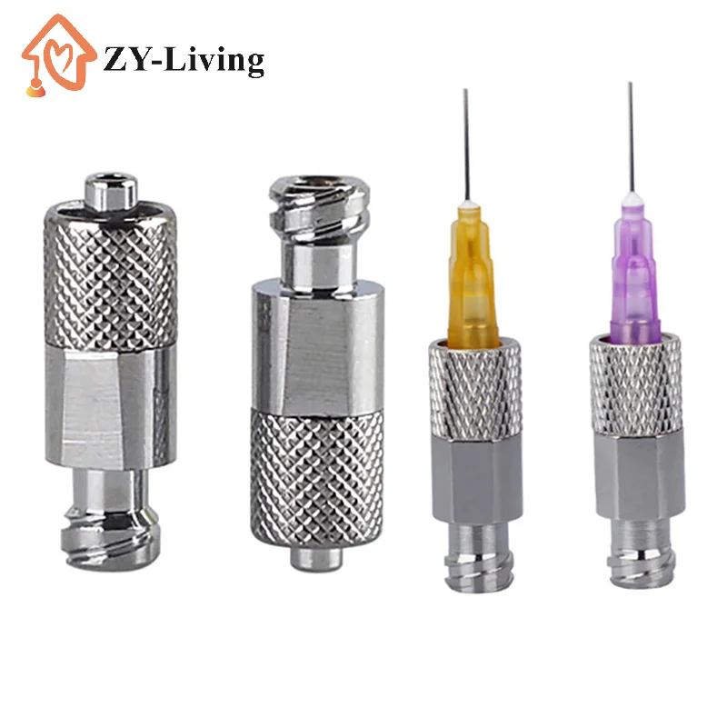1pcs Pneumatic Stainless Steel Luer Lock Extension Adaptor Metal Threaded Syringe Connectors Male To Female Luer Lock Fitting