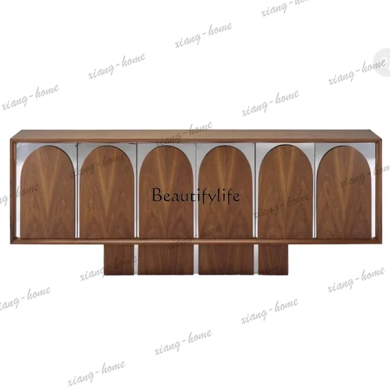 Nordic Simple Modern Solid Wood Dongting Bridge Against The Wall Side Cabinet Arch Locker Customizable