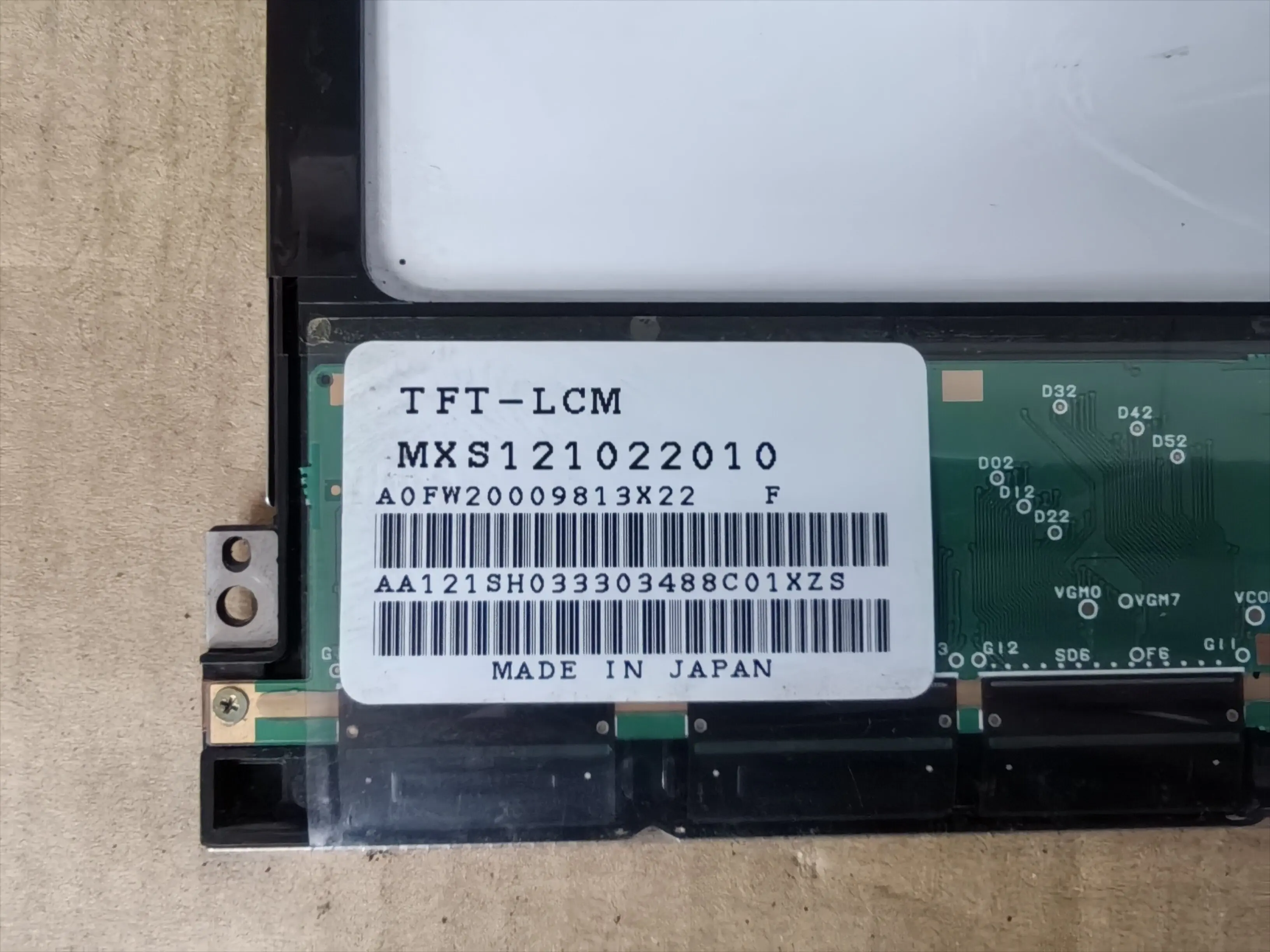 Tela industrial original de MXS121022010, 12 Polegada, testado no estoque, ITSV53C, TM121SV-02L01, TM121SV-02L01D