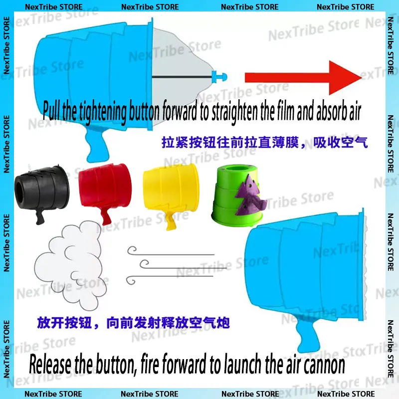 Replica AIRZOOKA Air Cannon Extra Large Air Cannon Tricky Trick Funny Technology Creative Vent Collectible Model Toy Gift