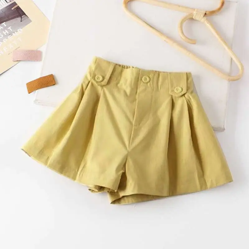 Girls' Loose Fit Summer Shorts Kids' Outdoor Casual Pants 12 Year Old Primary School Age Children's Breathable Fashion Outerwear