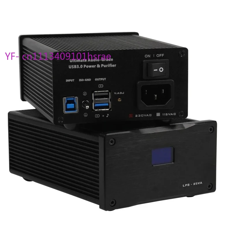USB 3.0 HiFi Purifier, Balanced Signal Filtering Noise Reduction Device, 25W Fever DC Linear Power Supply for Audio System