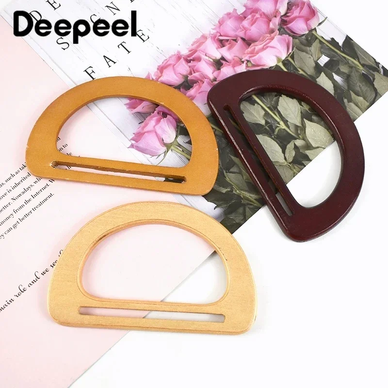 2Pcs Deepeel 15/18cm Handbag Wood Kiss Clasp Wooden Handle Handmade Purse Frames Sewing Brackets DIY Making Bags Accessories