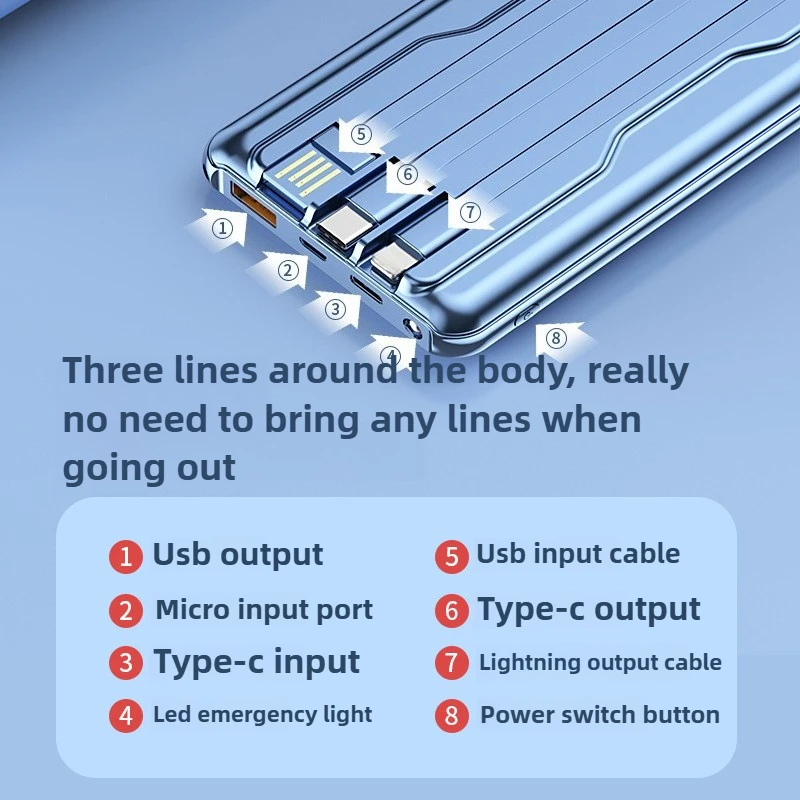 10000mAh 66W Carregador de bateria portátil de carregamento super rápido com display digital para iPhone para Xiaomi para Huawei para Samsung