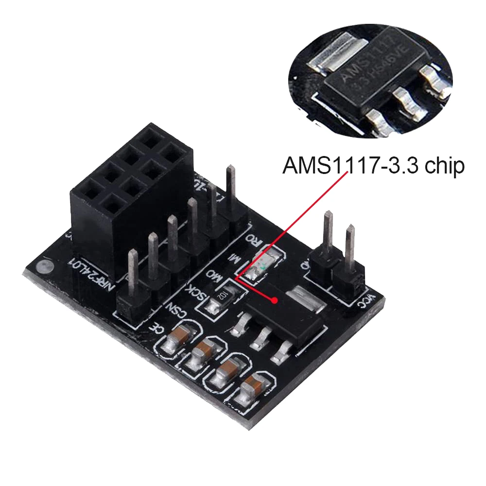 1/5Pc NRF24L01+PA+LNA RF Transceiver Module with SMA Antenna 2.4 GHz 1100m + 5pcs NRF24L01 Wireless Module with Breakout Adapter