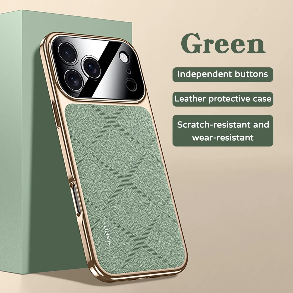Frame Leather Plating For iPhone 17 Pro Max 17 Pro 17 16 13 15 14 Air Luxury Case Camera Protect Shockproof Bumper Cover Phone - view 6