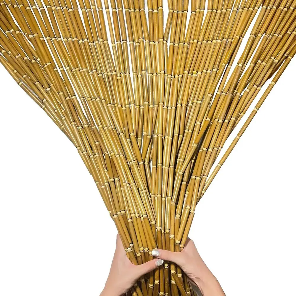 Elegant Bamboo Beaded Door Curtains, Natural for Privacy and Aesthetics, Simple Setup for Any Space