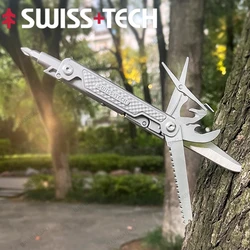 SWISS TECH 11 in 1 Mini Multitool Folding Knife EDC Outdoor Pocket Portable Knife Outdoor Camping Survival Equipment