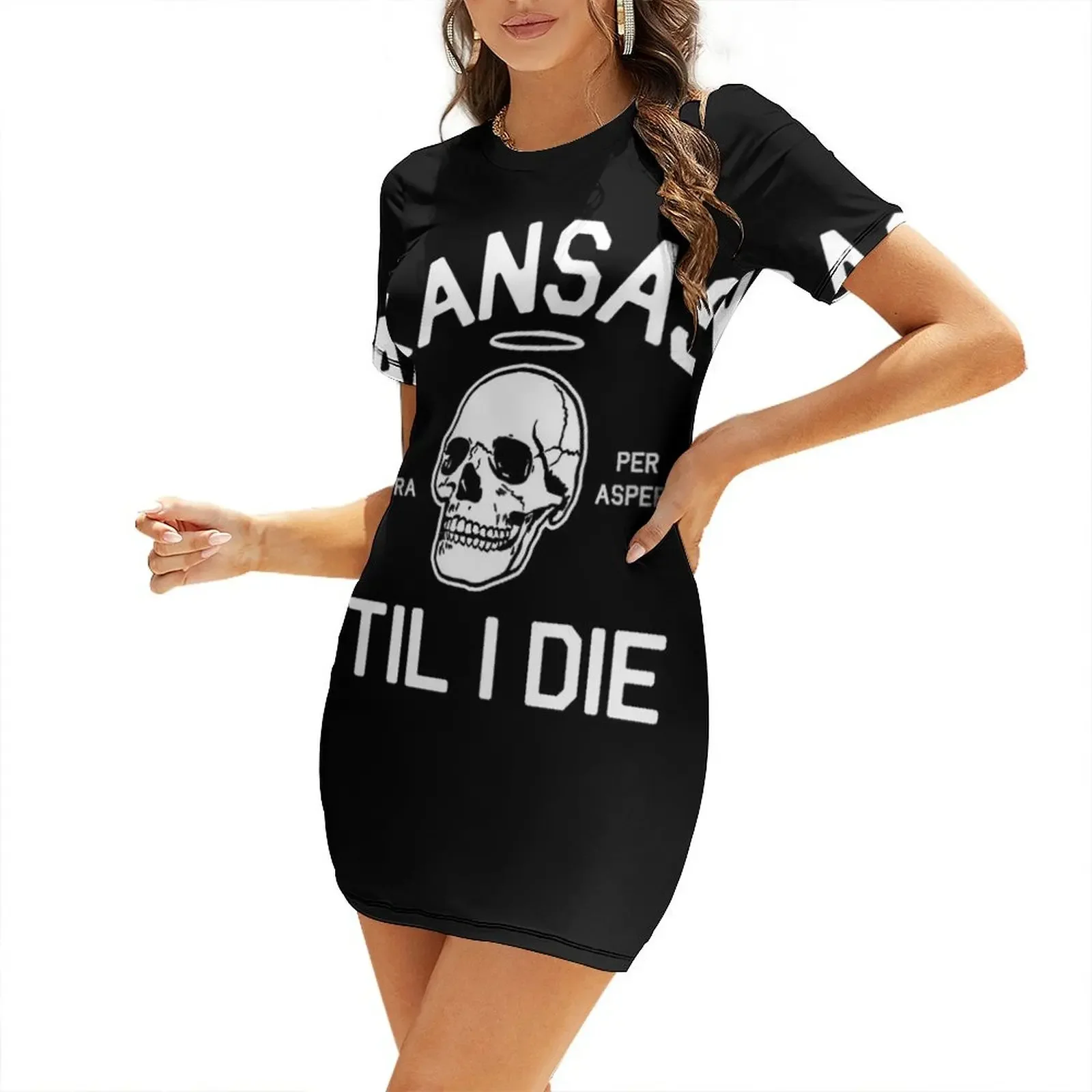 

Kansas Til I Die Short-Sleeved Dress Elegant gowns Women's clothing dress for women 2025 Dress