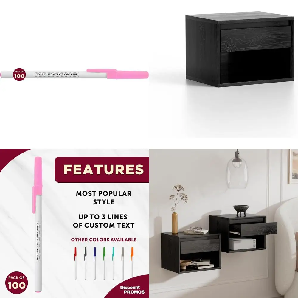 مجموعة أقلام لاصقة ذات قيمة مخصصة مكونة من 100 قطعة، عبوة كبيرة مخصصة - حبر أسود، مثالية للمكتب والمدرسة والأعمال التجارية والاستخدام التقليدي