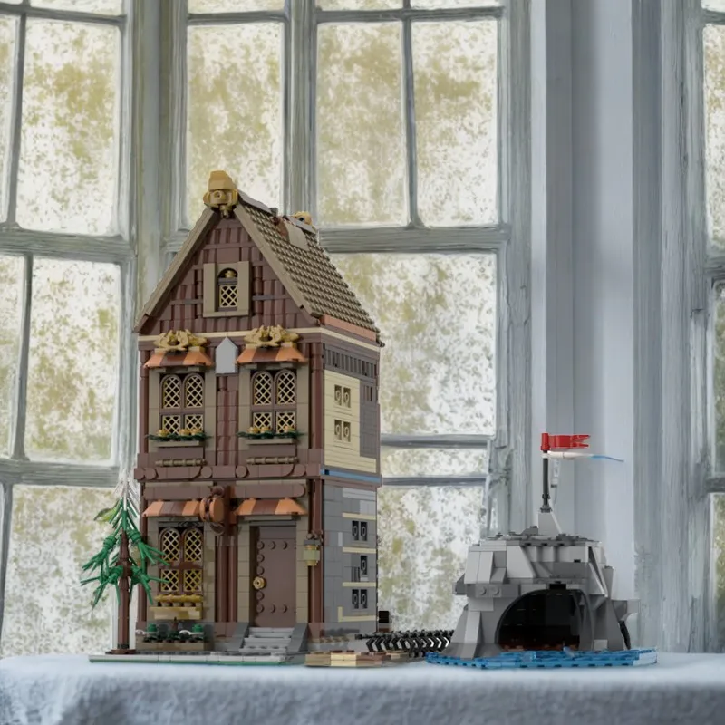

1943 шт. MOC магазин викингов, модульное здание, набор деревня викингов, обновленная образовательная модель, строительные блоки, игрушки «сделай сам», подарок на день рождения