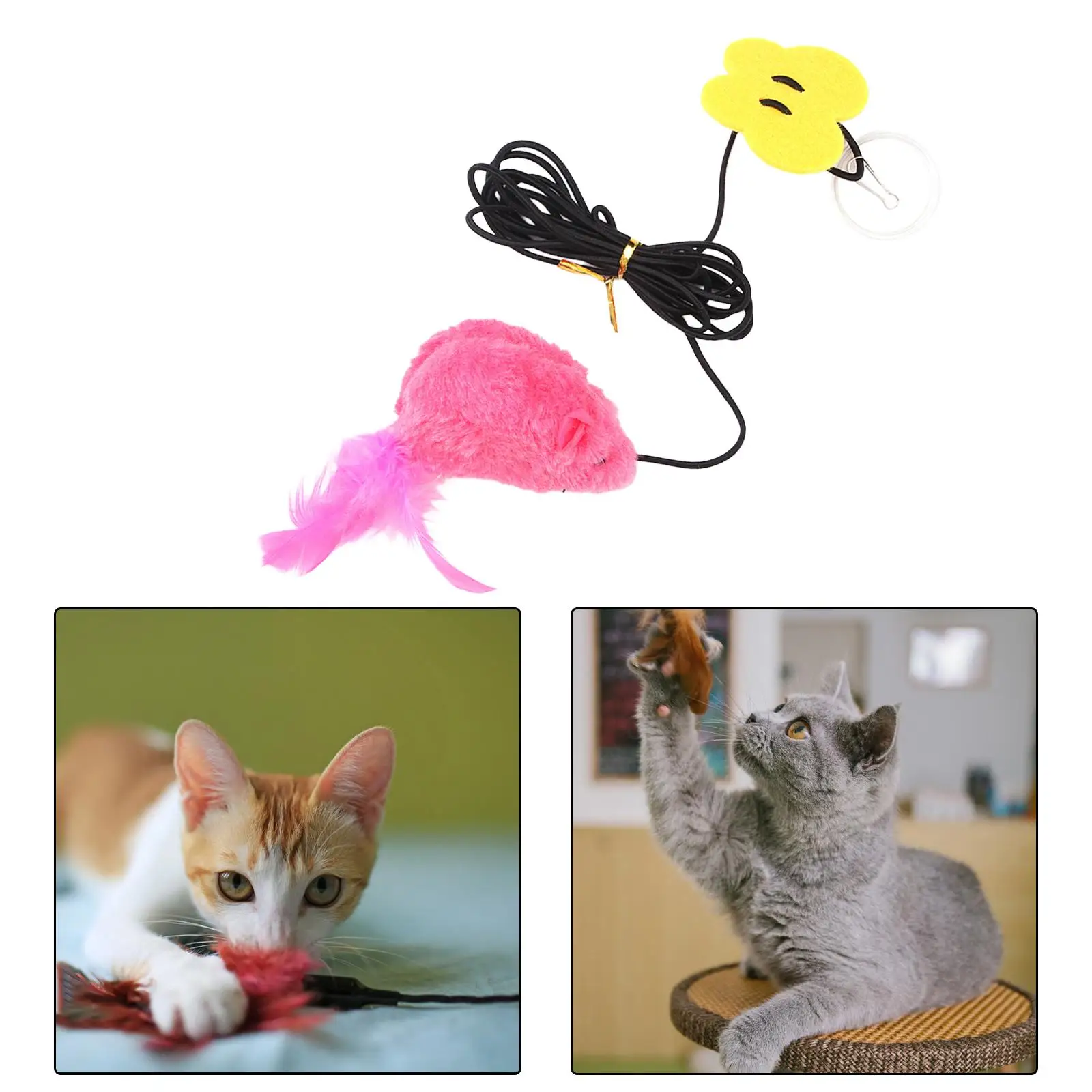 2-6pack Door Hanging Mouse Cat Toy Teaser Toys with Sound for Indoor