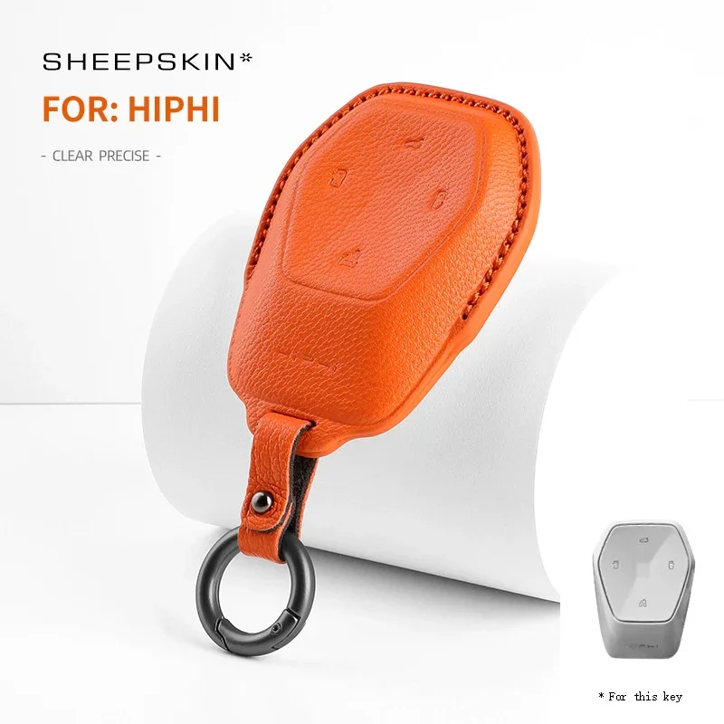 Sheepskin For HIPHI X 2023 Hiphi Z Car Key Case Cover Holder Key Shell Accessories