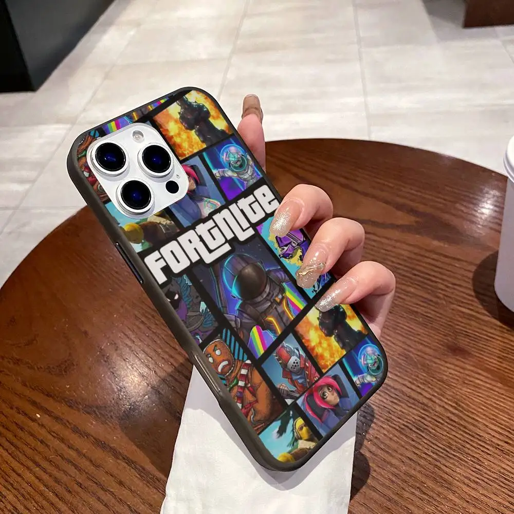 Cartoon B-Battle-R-Royales-F-FortniteS Phone Case Corrugated Pattern Phone Case For iPhone 17 Air 16 15 14 13 12 11 Plus ProMax