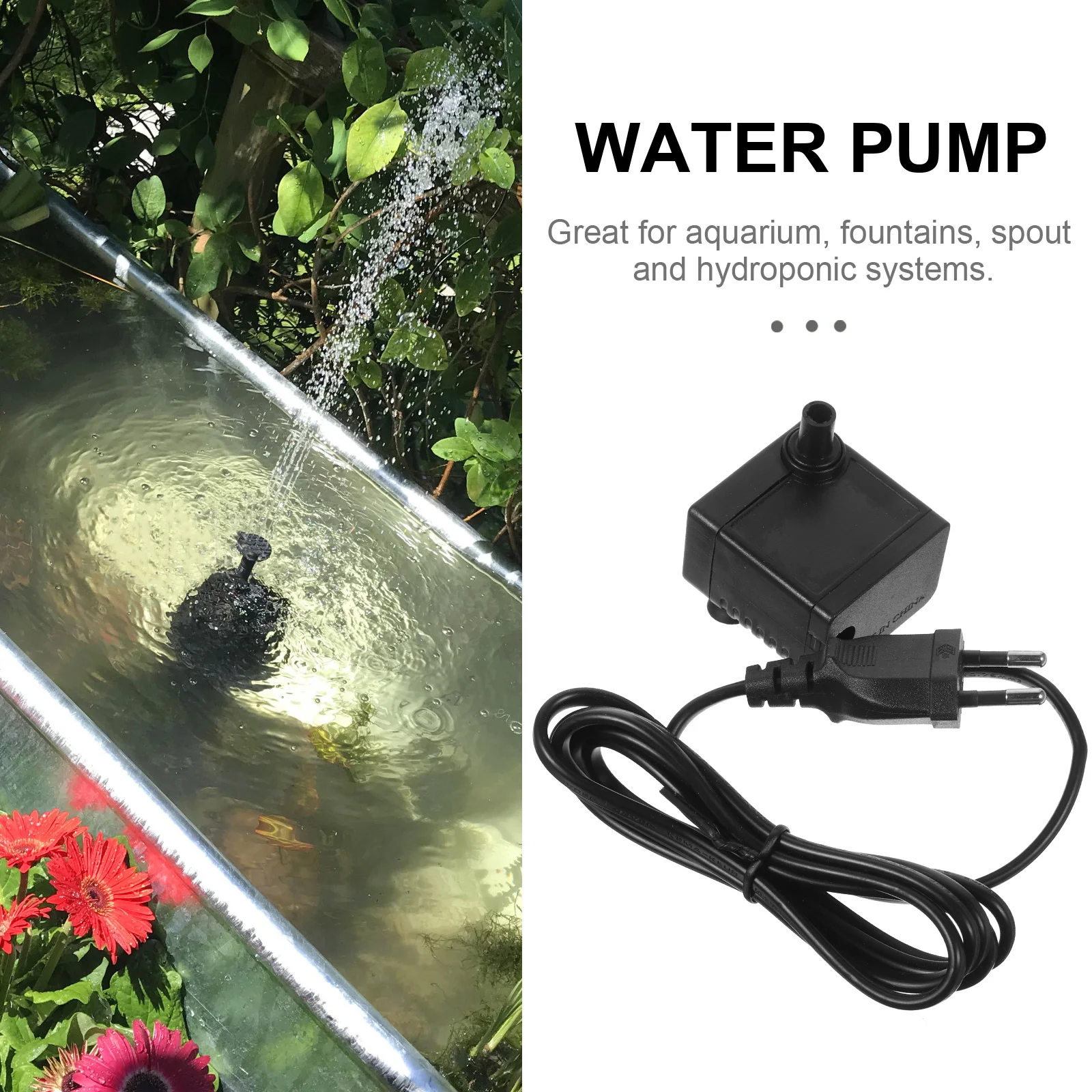 AC 220V 320L/H 5W Aquarium Fish Tank Pond Submersible Water Pump with EU Plug (Black) Water pump submersible