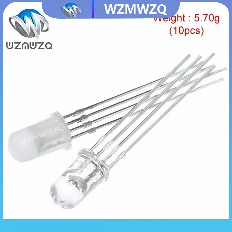 10 قطعة 5 مللي متر RGB LED الكاثود المشترك/الأنود المشترك ثلاثي الألوان الثنائيات الباعثة للضوء f5 RGB منتشر/تسليط الضوء الشفاف لاردوينو