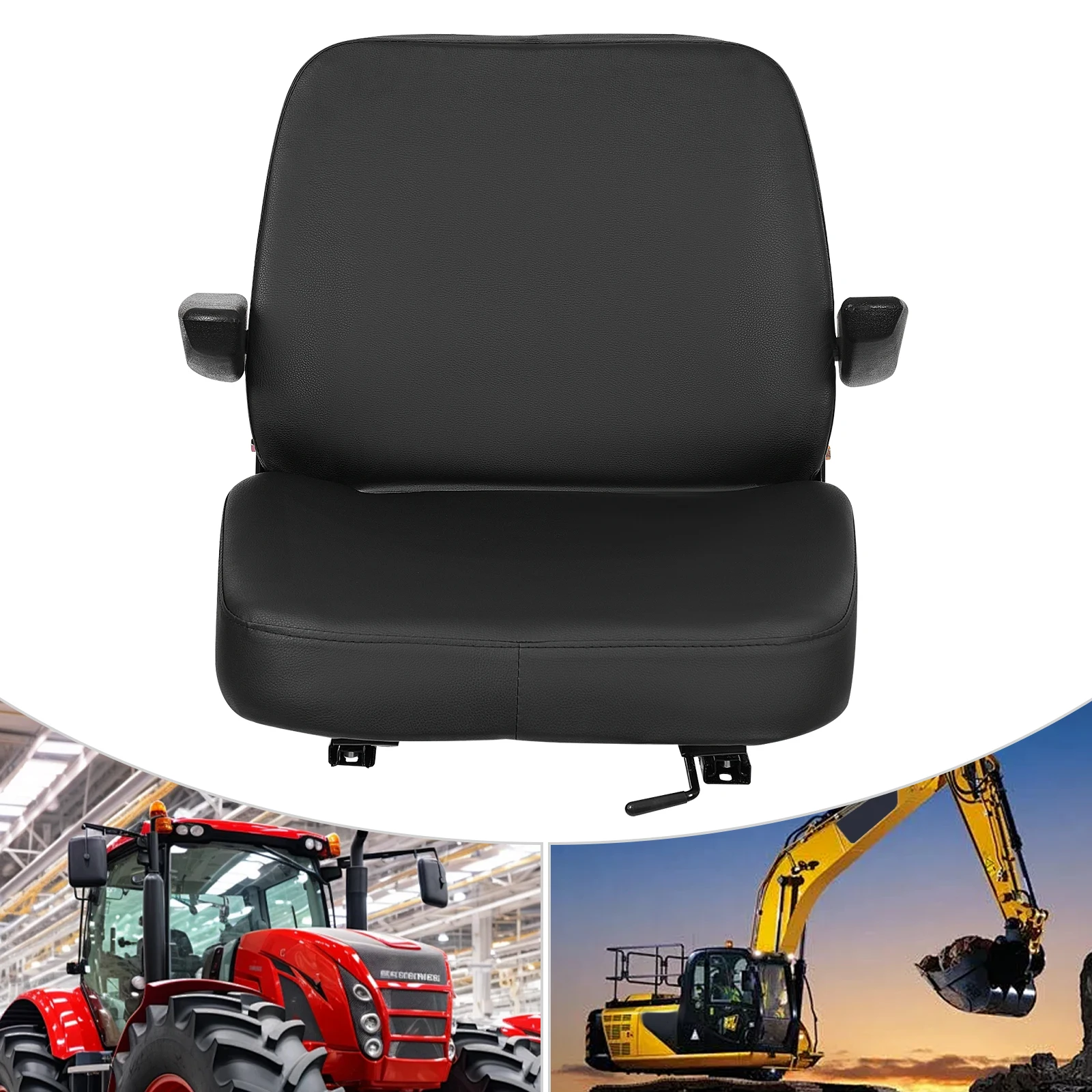 Black Modern 100kg Forklift Seat Comfortable Driver Side Tractor Seat Forklift Seat with Armrest for Forklifts and Tractors