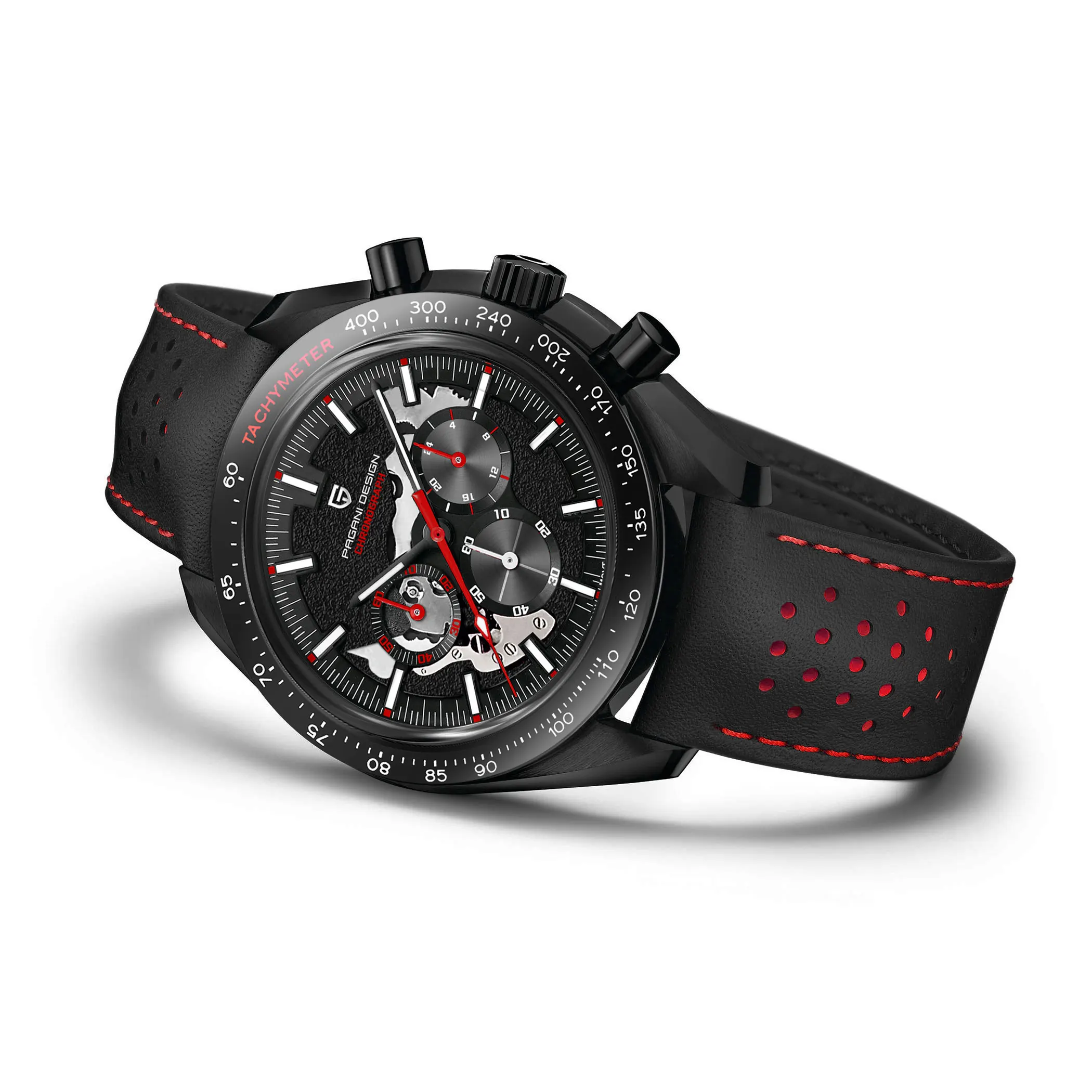 PAGANI DESIGN-reloj analógico de cuarzo para hombre, nuevo accesorio de pulsera resistente al agua con cronógrafo AR, cristal de zafiro, vk63, 2023