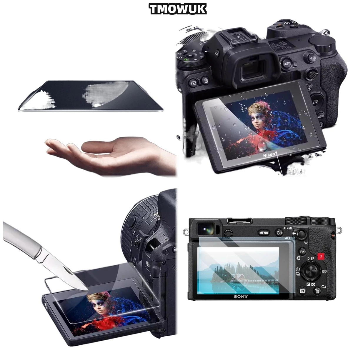 

For A6600 A6000 A6300 A5000 A6500 NEX6 NEX-5N NEX-7, Invisible Edge 9H Tempered Glass, Seamless Screen Protection.