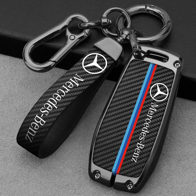 Mercedes Benz Keycase New C-Class E-Class E200L E300L C260L A200L GLC S-Class Carbon Fiber Shell Buckle