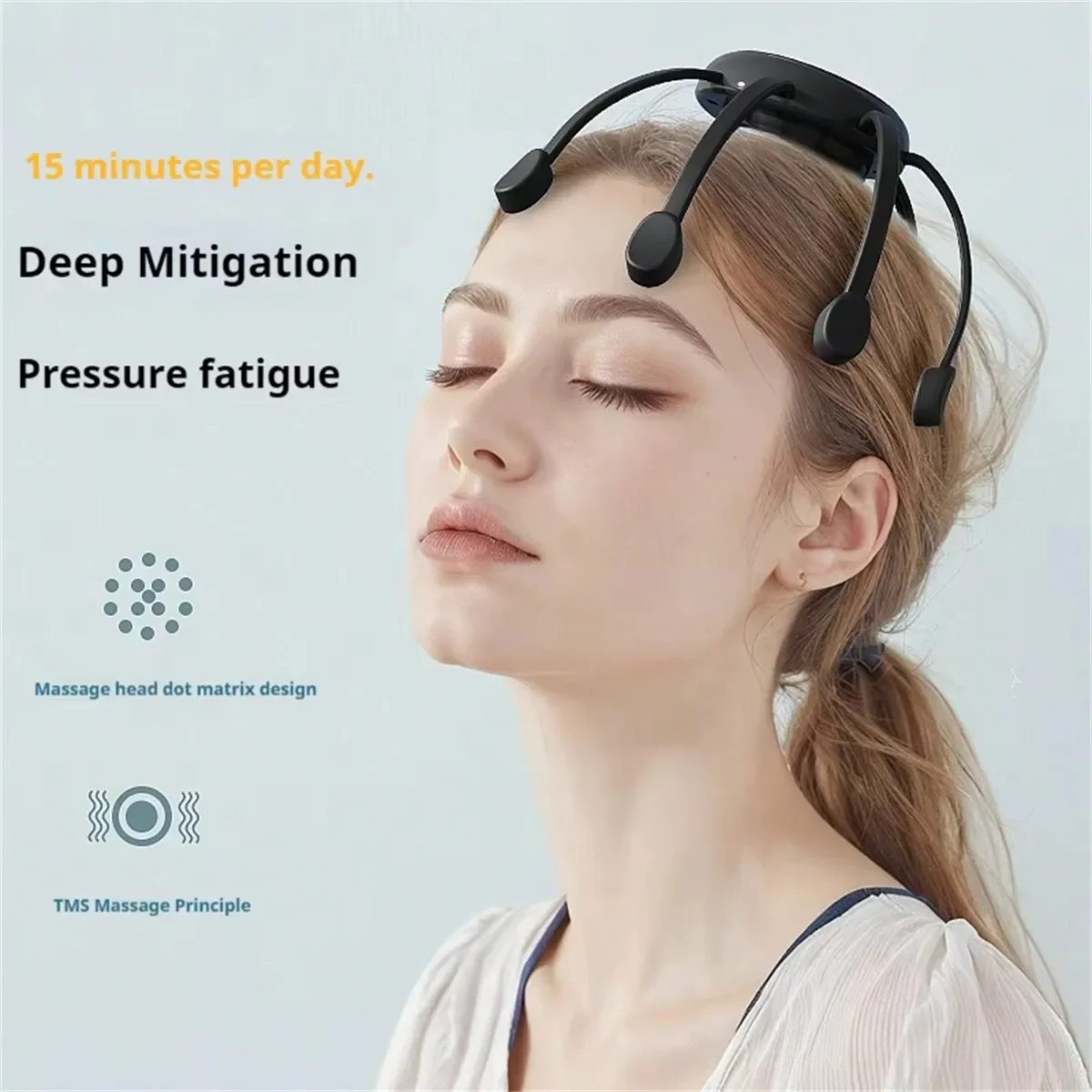 Intelligent Electric Multi Massage Heads High Frequency Vibration Red Light Fatigue Relief Head Massager