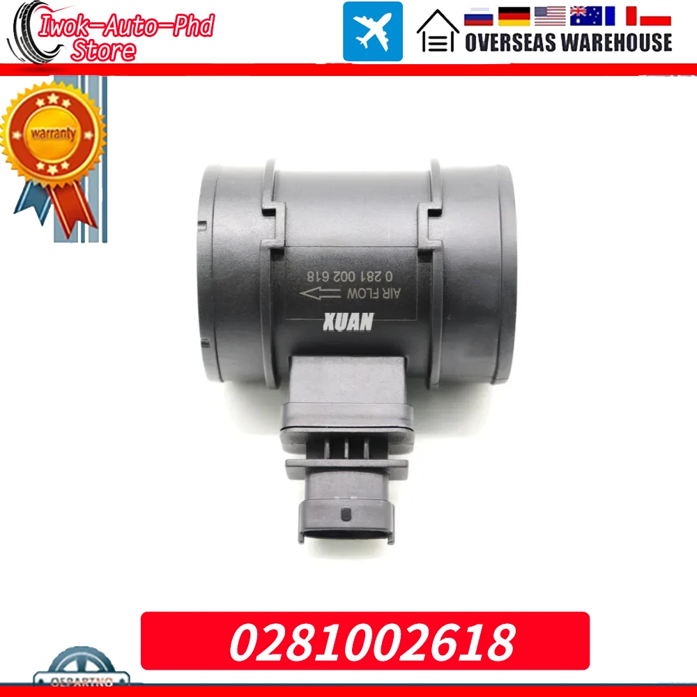 

0281002618 Mass Air Flow Meter Sensor for Saab 9-3 9-5 for Suzuki Lancia Alfa for Chevrolet Fiat Vauxhall Opel Astra 55350048