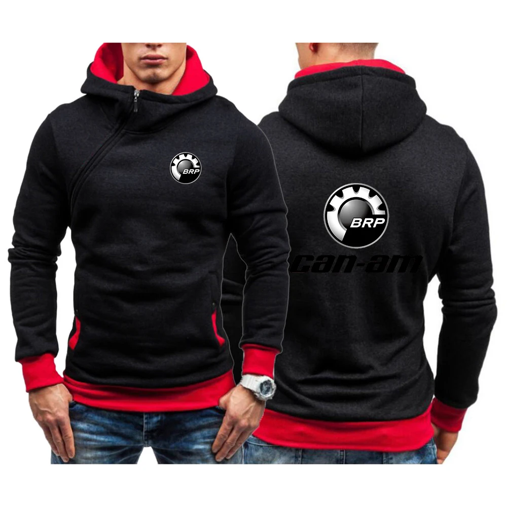 

Autumn New CAN-AM BRP Men Long Sleeve Fitness Hoodies Oblique Zip Hooded Sweatshirts Fashion Sportswear Slim Man Tracksuits Tops