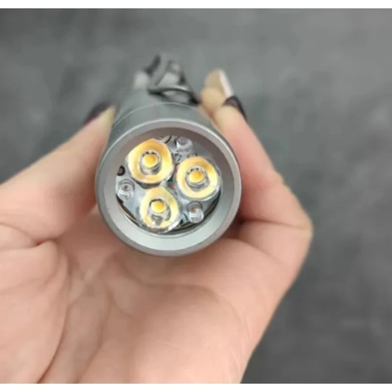 Portable Pocket Titanium Alloy Flashlight with Clip (Without Battery)