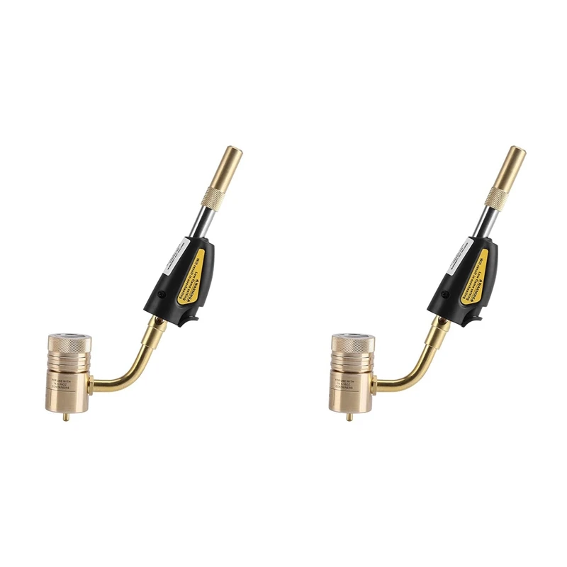 2X Turbo Torch Tips Gas Self Ignition Turbo Torch Regulator Brazing Soldering Welding Plumbing Tool Home Accessory