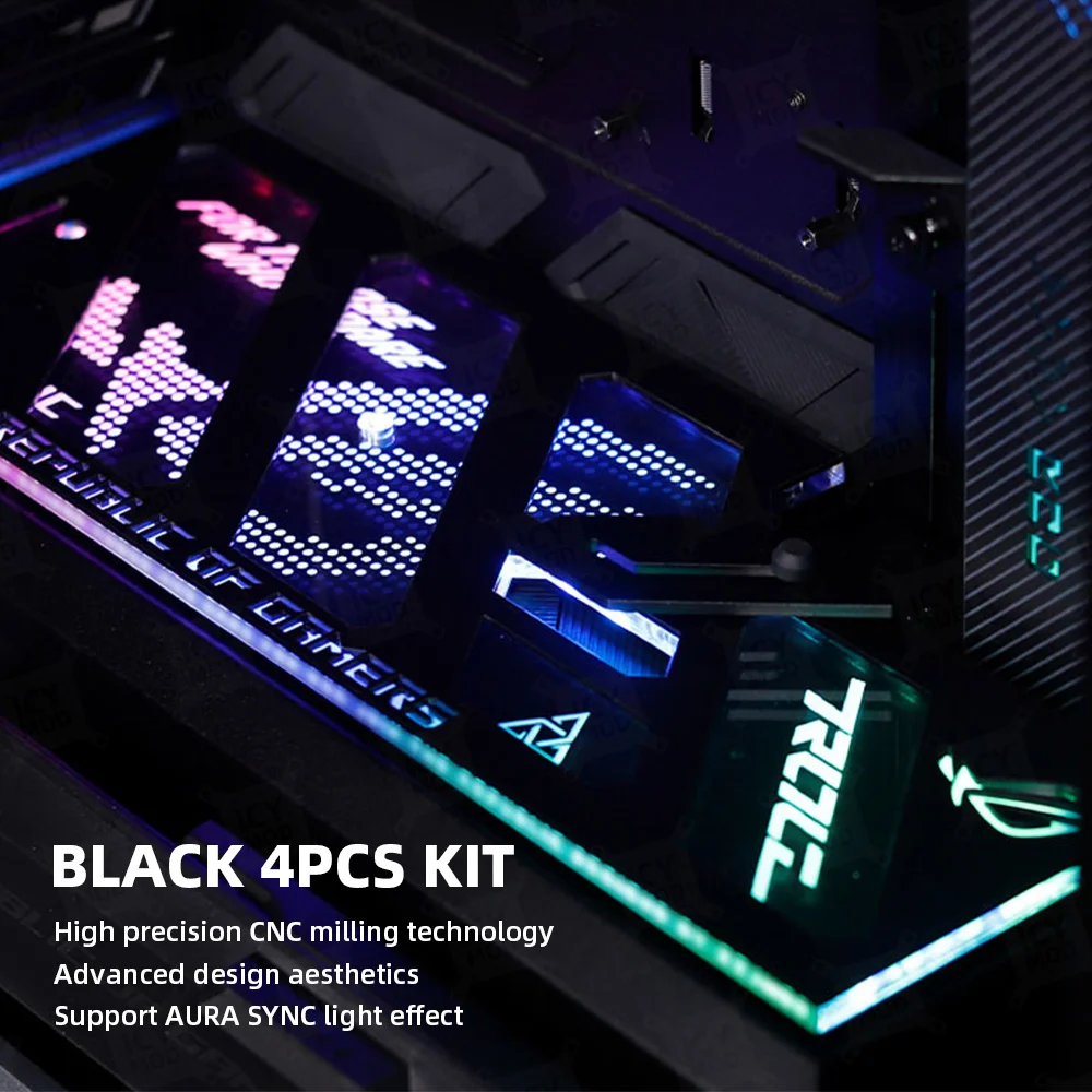 Imagem -03 - Rog Gr701 Chassi Rgb Painéis de Iluminação a Laser 2023 Novo Asus Hypeion Jogadores Personalizados Reequipamento Kit 5v Argb pc Case Mortalha Peças