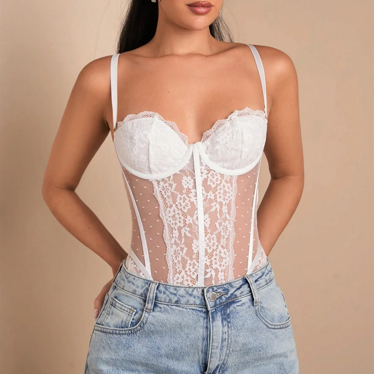 الدانتيل حافة داخلية النساء حللا ضئيلة الصيف أزياء مثير Lingеrie الرسن Bodyshaper ملهى ليلي تنفس شبكة ملابس داخلية قمم