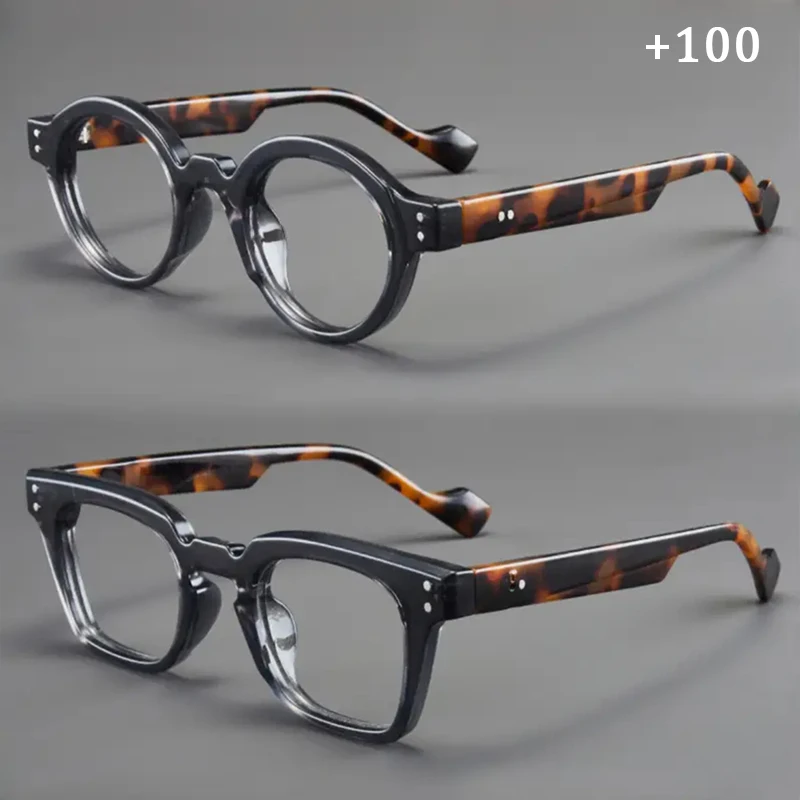عبوتان من نظارات القراءة المستطيلة والمستديرة الأنيقة على شكل سلحفاة، للجنسين، مناسبة للمناسبات التي تحتاج إلى التكبير