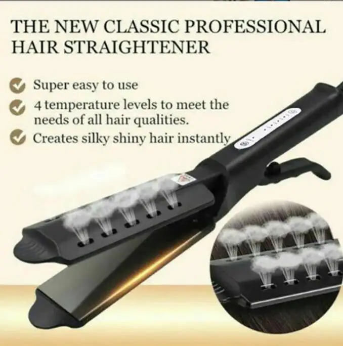 

professional salon steam hair straightener Flat Iron Seam Hair Straightening Iron Curler Steamer Hair Styling Tool