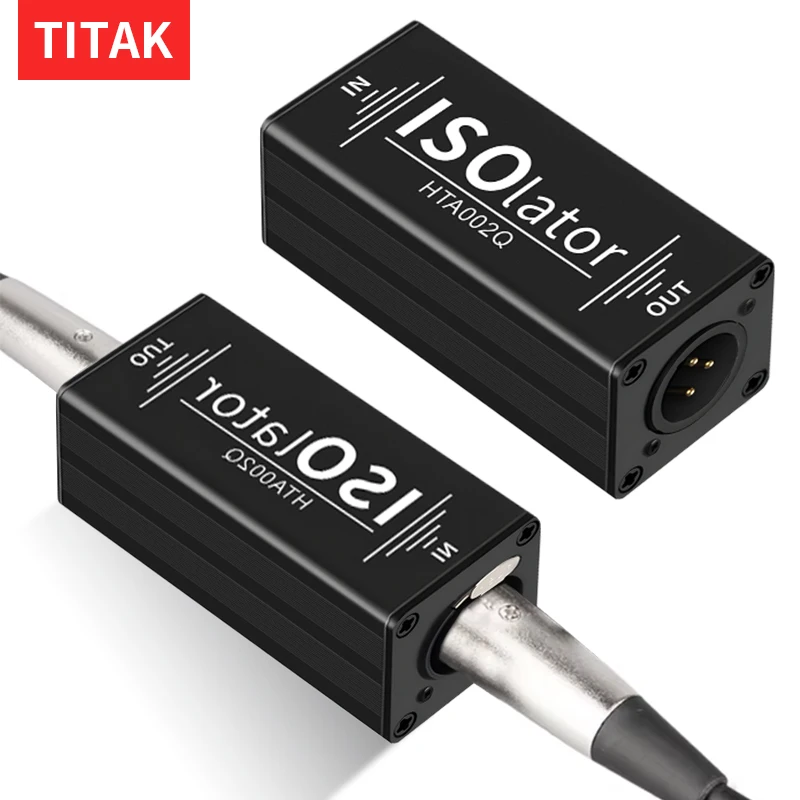 Professional Mono Black Audio Isolator Common Ground Filtering To Eliminate Current Sound Balancing Adapter