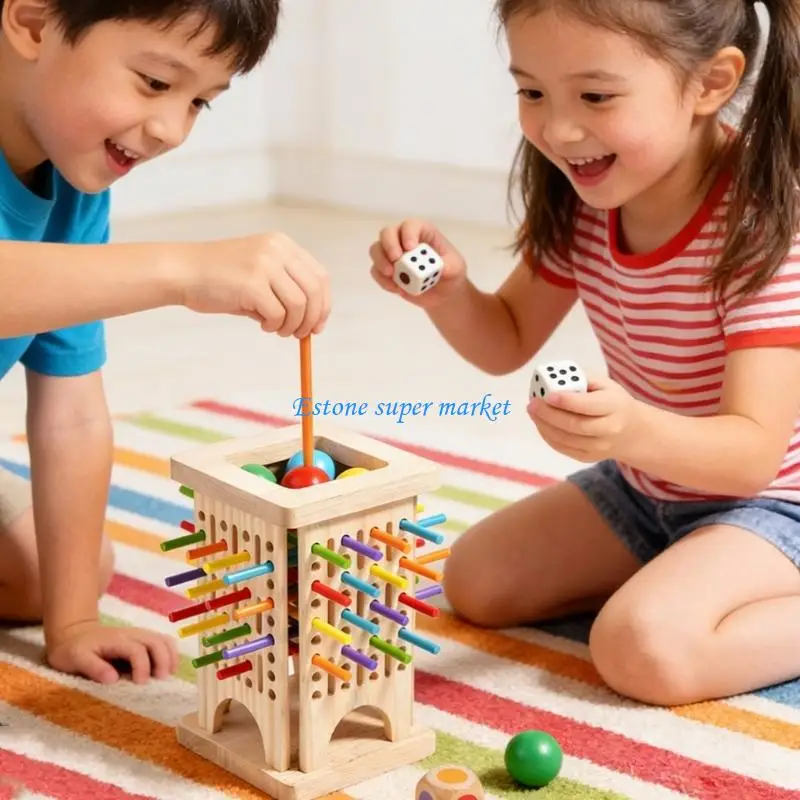 090B Fun Game Wooden Toy Colorful Early Learning Logical Challenge Activity