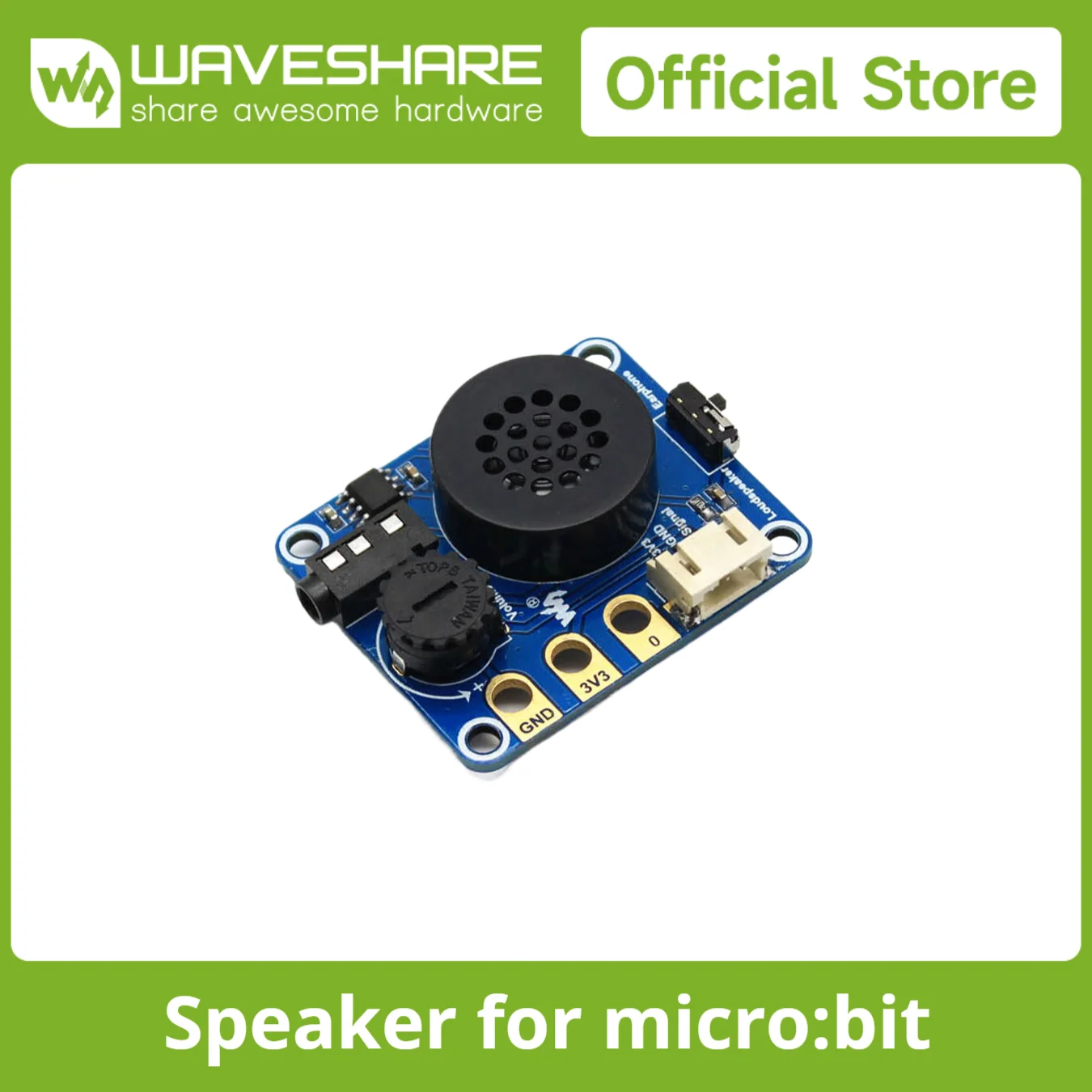 Speaker for micro:bit Waveshare Music Player Speaker expansion module compatible Ardruino developmen Onboard Hi-Fi chip NS8002