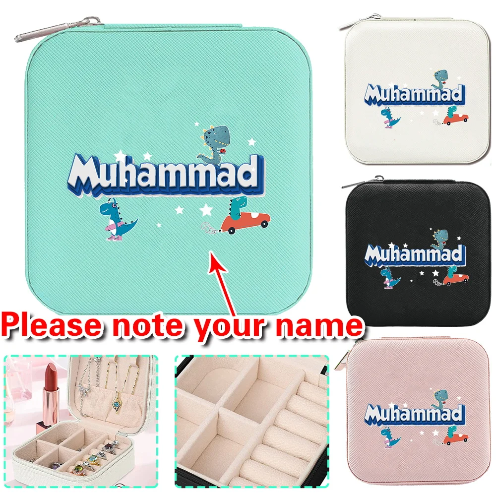 

Персонализированный индивидуальный ящик для хранения ювелирных изделий с именем, портативный органайзер для ювелирных изделий, ожерелье, серьги, модный чехол для хранения