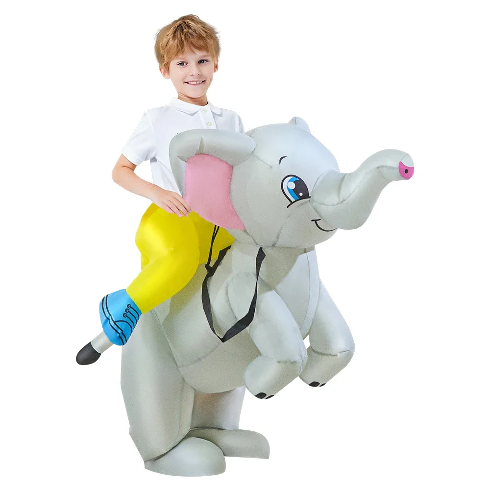 New Year Holiday Party Cosplay Fun Inflatable Riding Elephant Costume Adult Kid Parent-child Game Cartoon Doll Inflated Garment