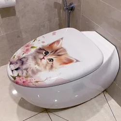 Cat Decorative WC Toiler Cover Wall Stickers For Bathroom Accessories Toilet Decoration Adhesive Wallpaper Wall Decor Room Decor