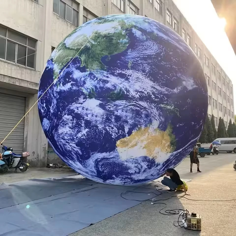 Großer aufblasbarer PVC-Globusball, hängende Außendekoration für die Eröffnung von Einkaufszentren, Vergnügungsparks, Rasenflächen, Events, Festivals und Werbezwecke. – Detail 4