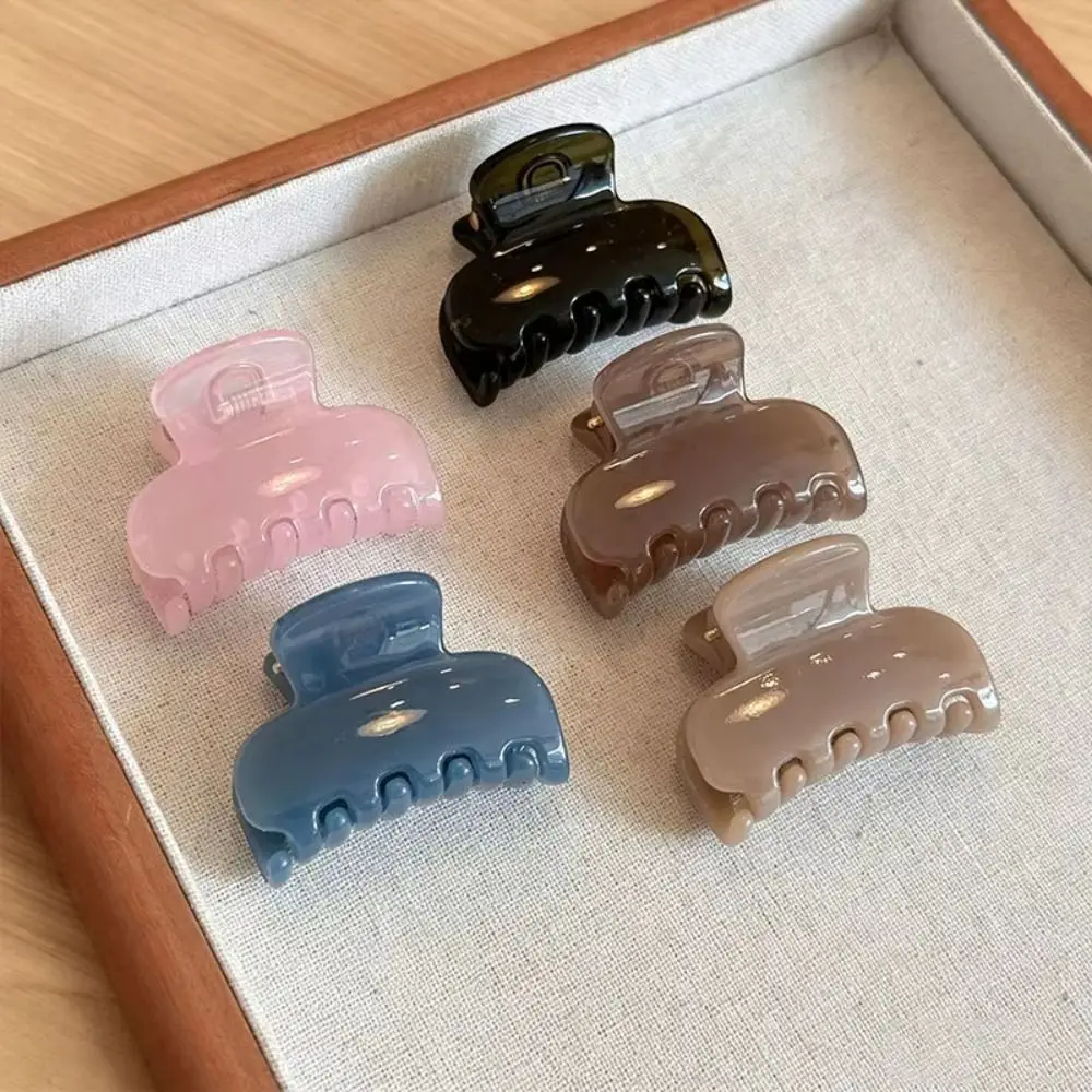 3PCS Acrylic Small Hair Claw Solid Color Jelly Color Jelly Color Clamp Mini Size Lightweight French Style Hairpin Daily Wear