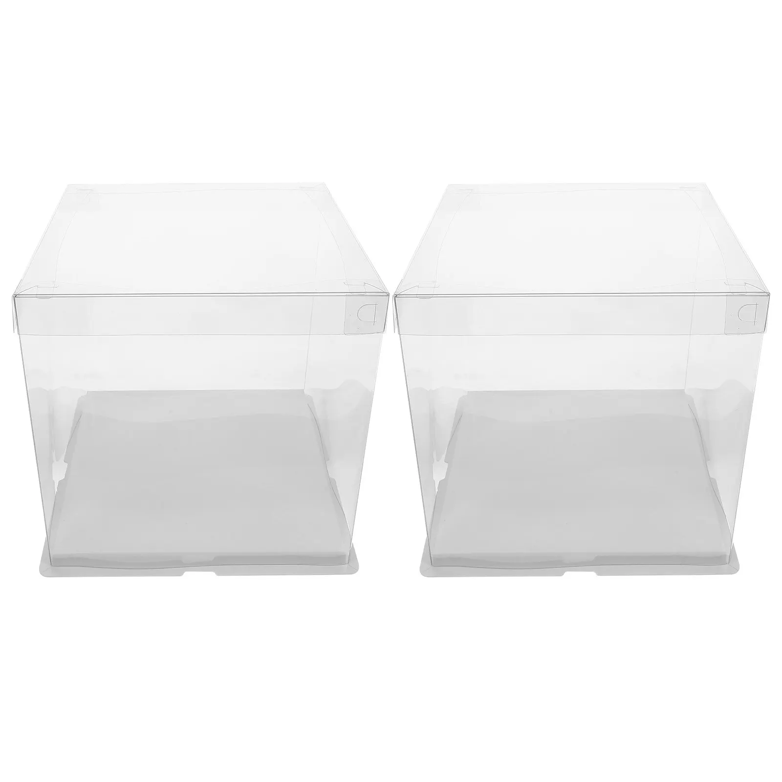 2 Pcs Cakes Covers Party Boxes Clear Packaging Birthday Bakery Transparent Packing Wrapping
