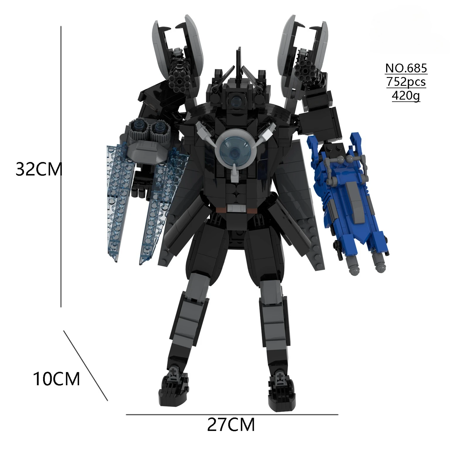 

Skibidi Toilet MOC Abstract Building Blocks Monitor TV Upgrade Titan Surveillance King Model Compatible With LEGO Bricks Toys