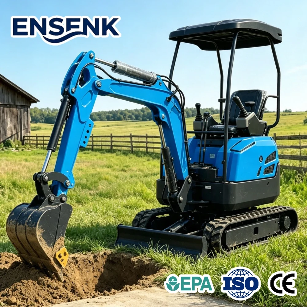 Mini Excavator 1.0Ton With 4x4 Traktorek Tracks And Attachments For Construction Home Hoflader Escavatori Digger Machine Sale