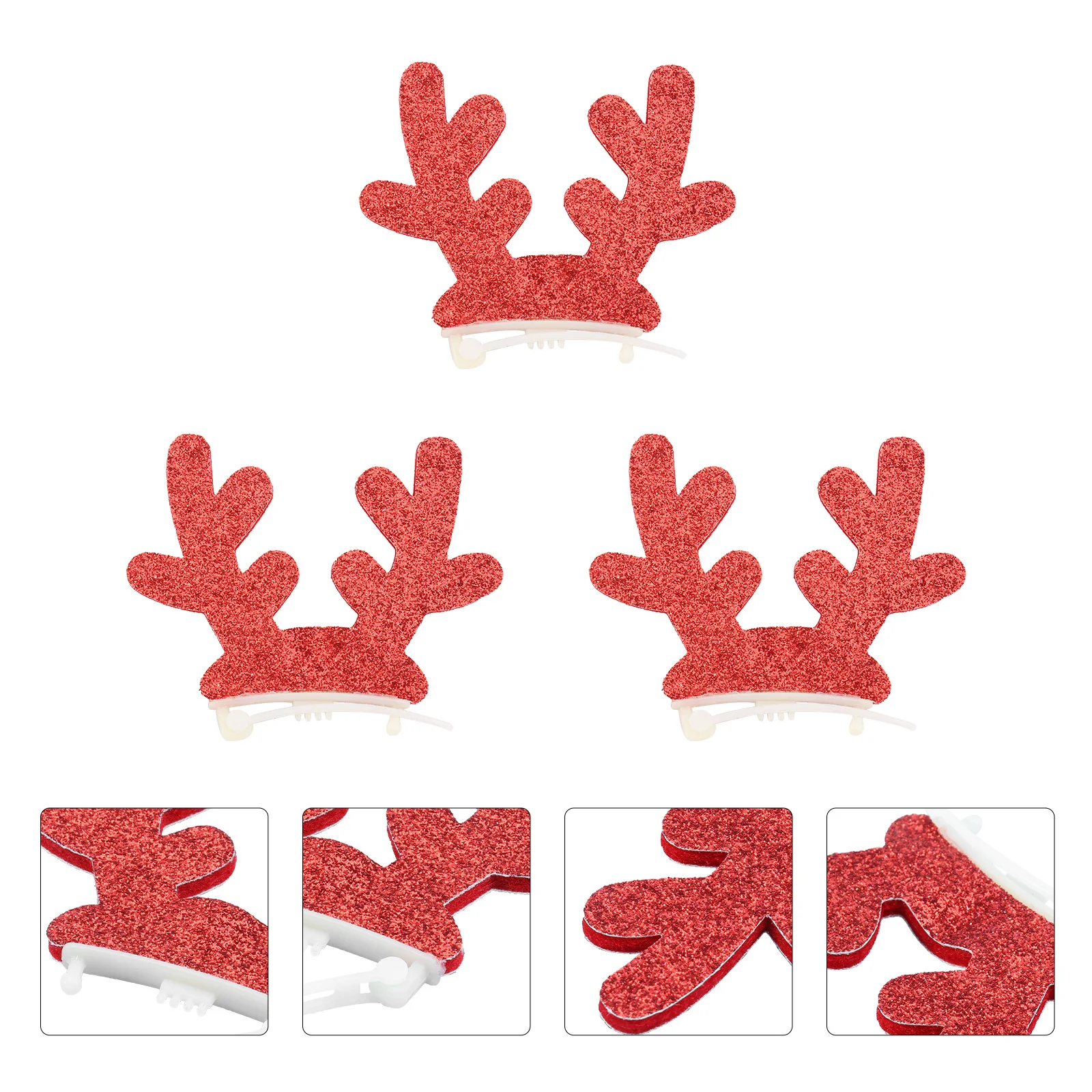 

3Pcs Pet Hairpin Festive Party Head Accessory for Christmas Dog Cat Photography Prop Comfortable Fit Red Pet Hairpin
