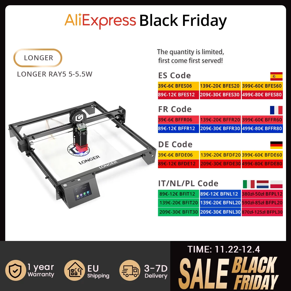 LONGER RAY5 5-5.5W Laser Engraver 3.5