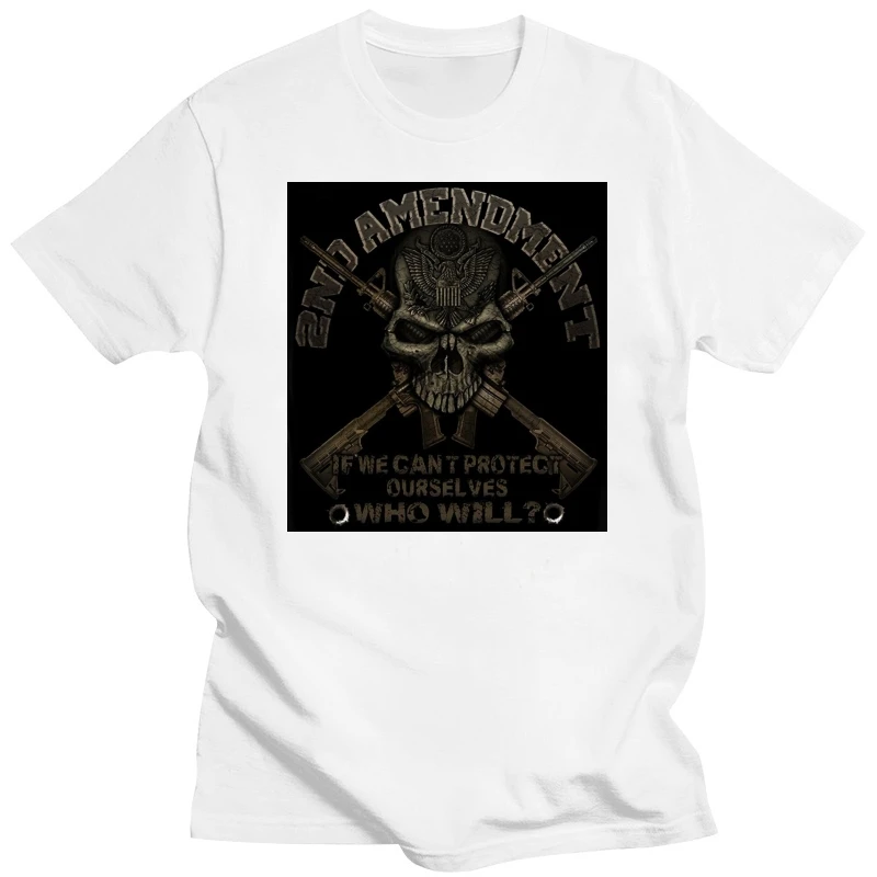 2Nd Second Amendment T Shirt Mens Gun Rifle Ar-15 Skull Usa Nra 2A Tee Top Quality Men Summer T-Shirt  Fashion T Shirt